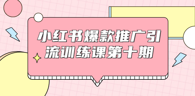 小红书爆款推广引流训练课第十期，手把手带你玩转小红书，轻松月入过万-大东资源库