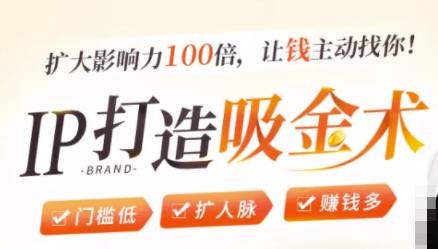 IP打造吸金术：0基础0资源，也能扩大影响力100倍，让钱主动找你！-大东资源库