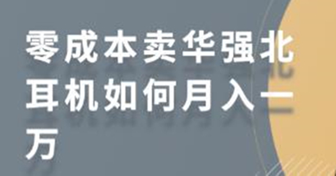 零成本卖华强北耳机如何月入10000+，教你在小红书上卖华强北耳机-大东资源库