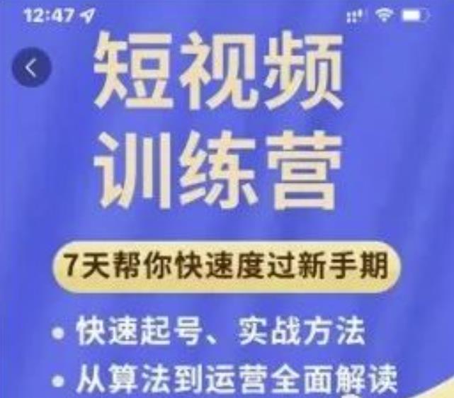 成哥从入门到精通7天短视频运营训练营，理论、实战、创新共42节课-大东资源库