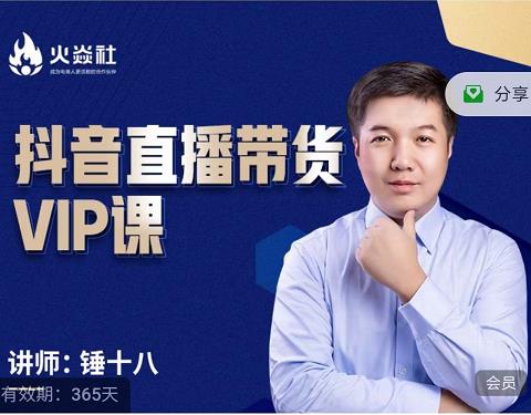 锤十八-抖音直播带货VIP课,专注直播带货有效盈利模式-大东资源库