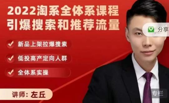 2022淘系全体系课程引爆搜索和推荐流量，新品上架拉爆搜索-大东资源库