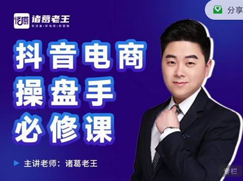 诸葛老王-抖音电商操盘手必修课：顶层设计，​起号破局，爆款运营，数据分析-大东资源库