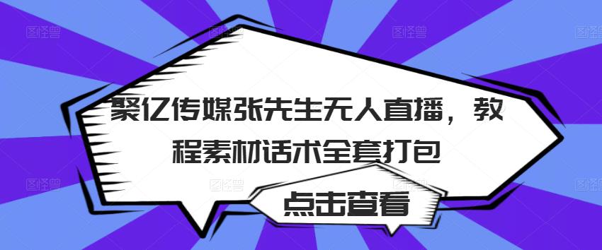 聚亿传媒张先生无人直播，教程素材话术全套打包-大东资源库