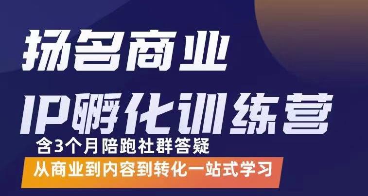 杨名商业IP孵化训练营,从商业到内容到转化一站式学 价值5980元-大东资源库