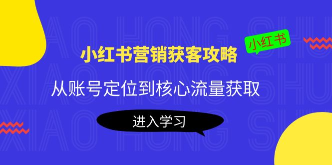小红书营销获客攻略：从账号定位到核心流量获取，爆款笔记打造-大东资源库