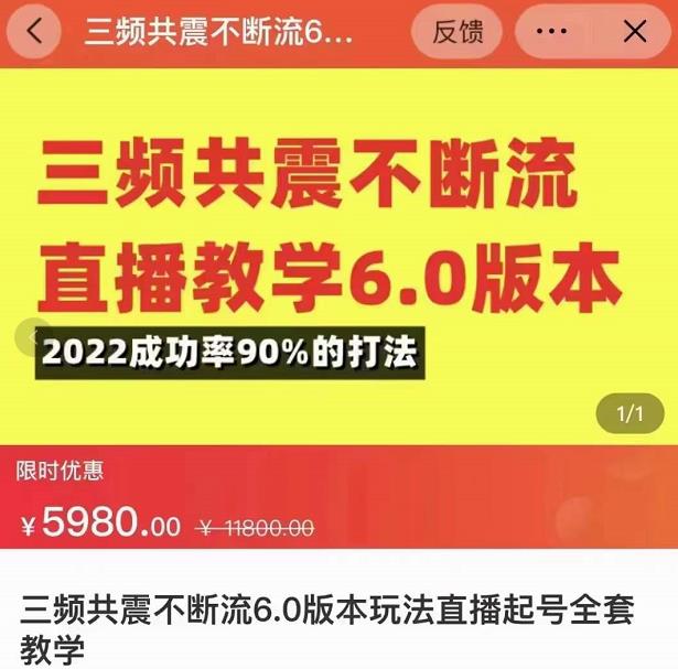 三频共震不断流直播教学6.0版本，2022成功率90%的打法，直播起号全套教学-大东资源库