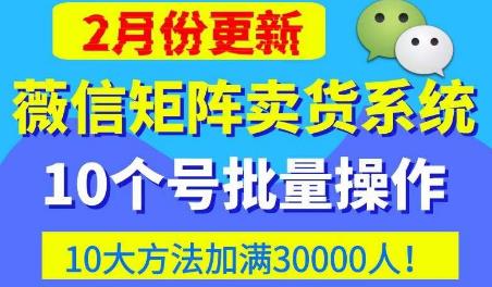 微信矩阵卖货系统，多线程批量养10个微信号，10种加粉落地方法，快速加满3W人卖货！-大东资源库