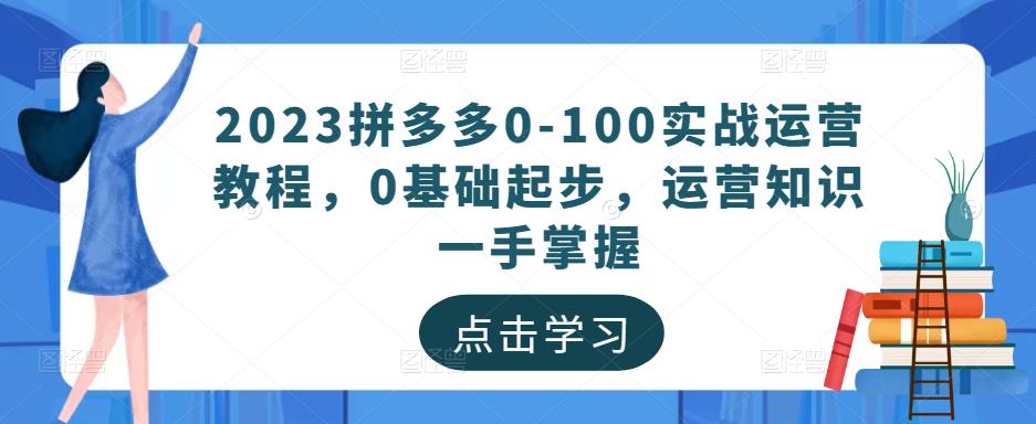 2023拼多多0-100实战运营教程，0基础起步，运营知识一手掌握-大东资源库
