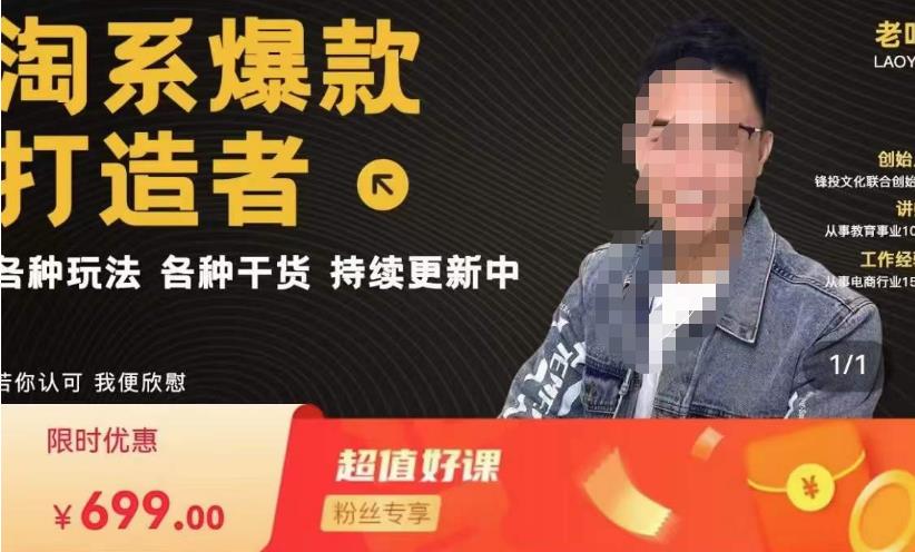 锋投老叶全店动销，淘系干货汇总，各种玩法，淘系爆款打造者-大东资源库