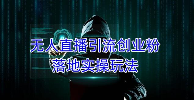外面收费3980的无人直播引流创业粉落地实操玩法，单日引100+精准创业粉-大东资源库