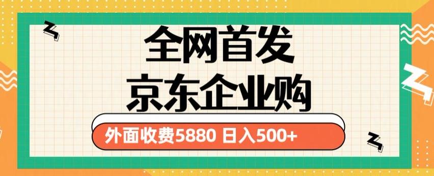 3月最新京东企业购教程，小白可做单人日利润500+撸货项目（仅揭秘）-大东资源库