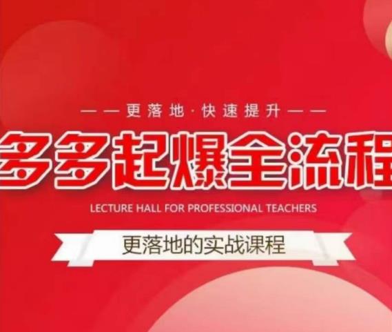 互力-多多新品打爆全流程，拼多多14天拉搜索自然流量，更落地·快速提升-大东资源库