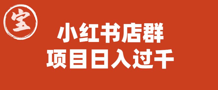 宝哥小红书店群项目，日入过千（图文教程）【揭秘】-大东资源库