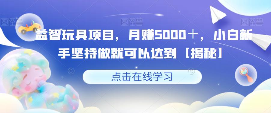 益智玩具项目，月赚5000＋，小白新手坚持做就可以达到【揭秘】-大东资源库
