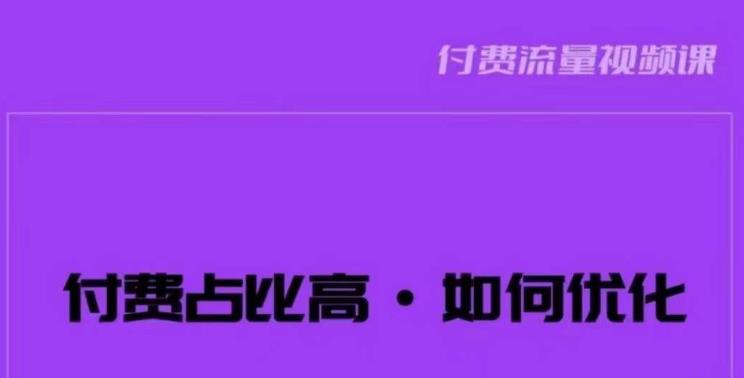 波波-付费占比高，如何优化？只讲方法，不说废话，高效解决问题！-大东资源库