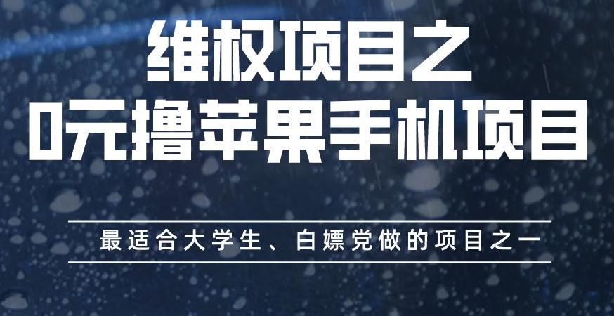维权项目之0元撸苹果手机项目，最适合大学生、白嫖党做的项目之一【揭秘】-大东资源库