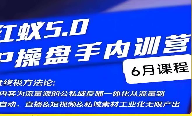 红蚁5.0IP操盘手内训营，IP操盘终极方法论-大东资源库