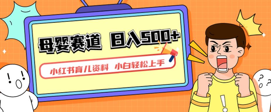 小红书育儿资料，一部手机可操作，多种变现方式，日入500+，私域变现，长期可持续项目【揭秘】-大东资源库