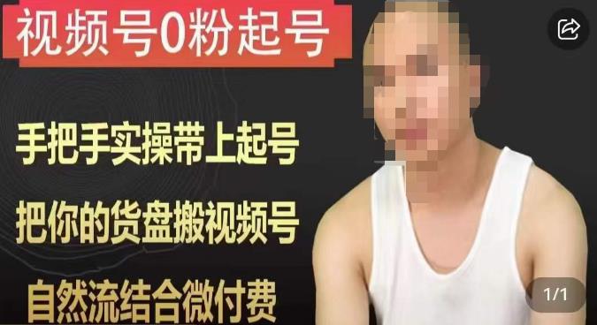 天诺老吴视频号0粉起号课程，手把手实操带上起号，把你的货盘搬视频号，自然流结合微付费-大东资源库