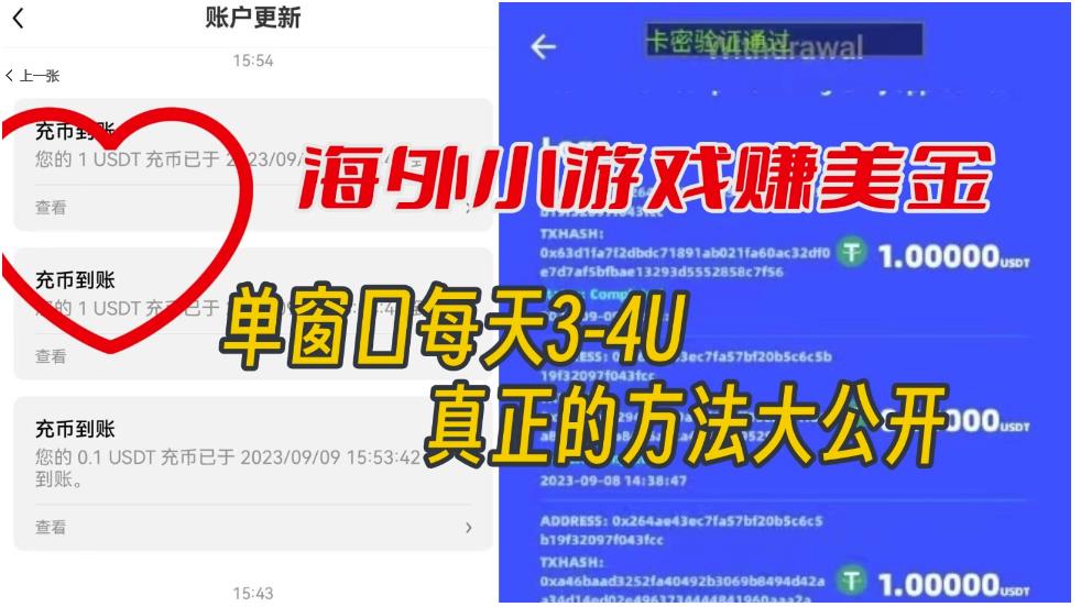 海外小游戏美金项目真正可以达到3-4U单窗口的方法，单台电脑收入300+【揭秘】-大东资源库