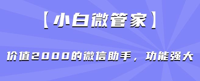 【小白微管家】价值2000的微信助手，功能强大-大东资源库