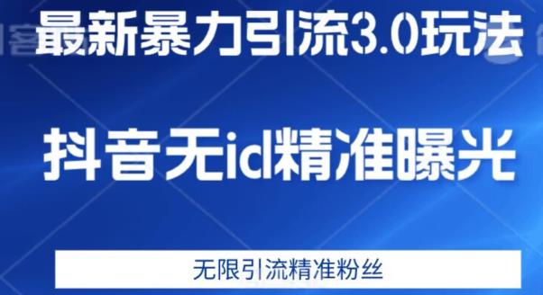 最新暴力引流3.0版本，抖音无id暴力引流各行业精准用户-大东资源库