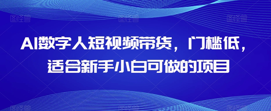 AI数字人短视频带货，门槛低，适合新手小白可做的项目-大东资源库