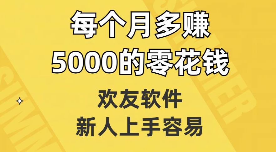 欢友软件，新人上手容易，每个月多赚5000的零花钱【揭秘】-大东资源库