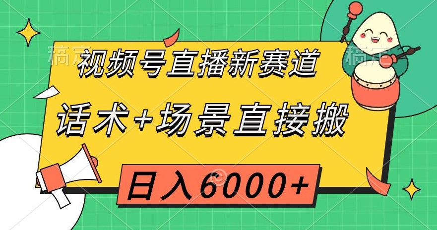 视频号直播新赛道，话术+场景直接搬，日入6000+【揭秘】-大东资源库