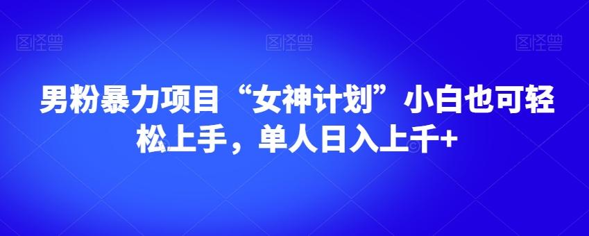 男粉暴力项目“女神计划”小白也可轻松上手，单人日入上千+【揭秘】-大东资源库