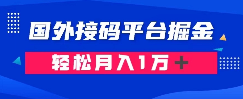 通过国外接码平台掘金：成本1.3，利润10＋，轻松月入1万＋【揭秘】-大东资源库