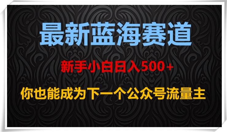 最新蓝海赛道，新手小白日入500+，你也能成为下一个公众号流量主【揭秘】-大东资源库