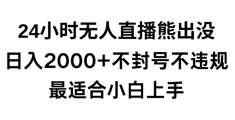 快手24小时无人直播熊出没，不封直播间，不违规，日入2000+，最适合小白上手，保姆式教学【揭秘】-大东资源库