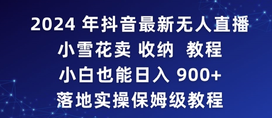 2024年抖音最新无人直播小雪花卖收纳教程，小白也能日入900+落地实操保姆级教程【揭秘】-大东资源库