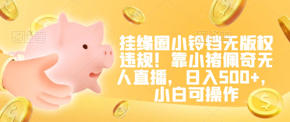 挂缘圈小铃铛无版权违规！靠小猪佩奇无人直播，日入500+，小白可操作【揭秘】-大东资源库