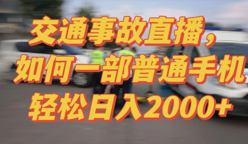 2024最新玩法半无人交通事故直播，实战式教学，轻松日入2000＋，人人都可做【揭秘】-大东资源库