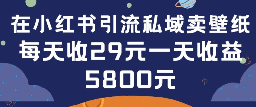 在小红书引流私域卖壁纸每张29元单日最高卖出200张(0-1搭建教程)【揭秘】-大东资源库