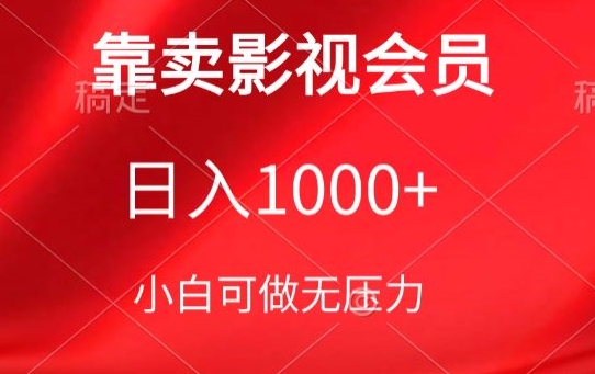 靠卖影视会员，日入1000+，落地保姆级教程，新手可学【揭秘】-大东资源库