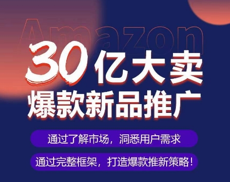 亚马逊·30亿大卖爆款新品推广，可复制、全程案例实操的爆款推新SOP-大东资源库