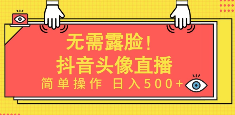 无需露脸，Ai头像直播项目，简单操作日入500+【揭秘】-大东资源库