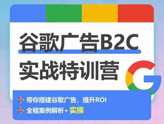 谷歌广告B2C实战特训营，500+谷歌账户总结经验，实战演示如何从0-1搭建广告账户-大东资源库