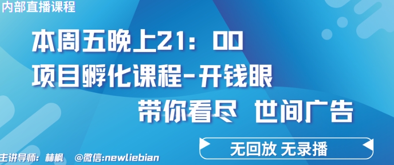 4.26日内部回放课程《项目孵化-开钱眼》赚钱的底层逻辑【揭秘】-大东资源库