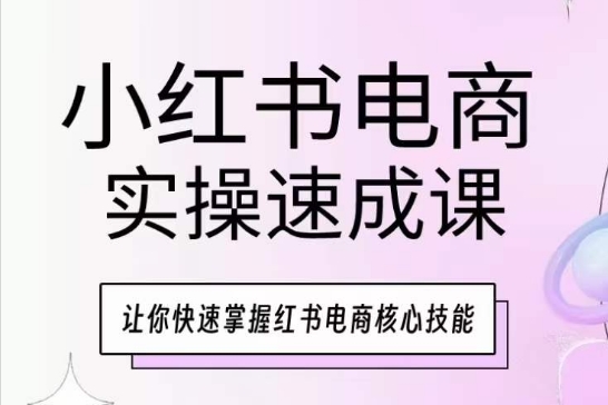 小红书电商实操速成课，让你快速掌握红书电商核心技能-大东资源库