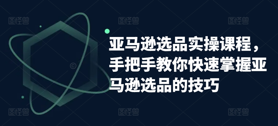 亚马逊选品实操课程，手把手教你快速掌握亚马逊选品的技巧-大东资源库