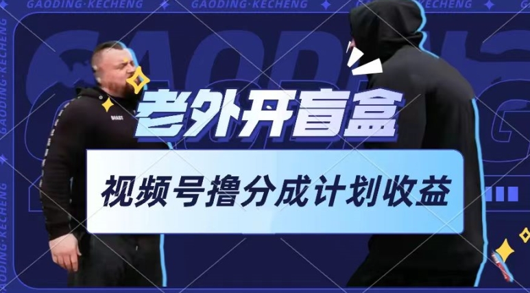 老外开盲盒视频，撸视频号分成计划收益，每天只需一小时，新手小白轻松上手【揭秘】-大东资源库