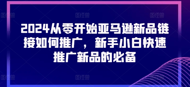 2024从零开始亚马逊新品链接如何推广，新手小白快速推广新品的必备-大东资源库