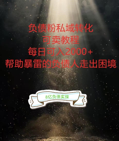 负债粉掘金计划，帮助负债者解决问题，债务规划，债务重组，最好的变现方式【揭秘】-大东资源库