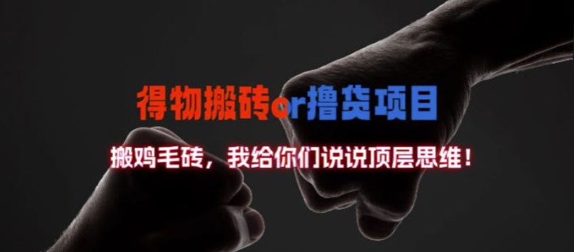 得物搬砖撸货项目?掰下数据，我给你们说说顶层思维【揭秘】-大东资源库