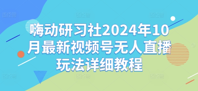 嗨动研习社2024年10月最新视频号无人直播玩法详细教程-大东资源库